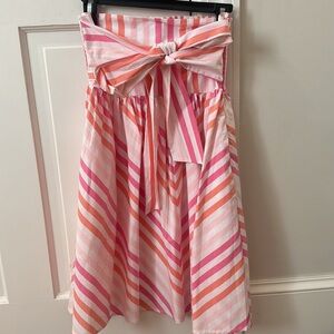 Sundays strapless striped tie mini dress size S